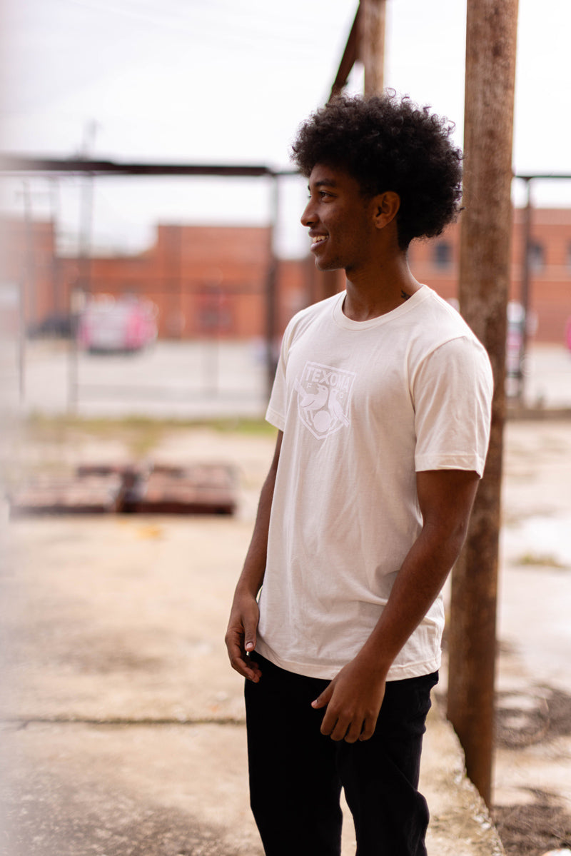 Adult Natural Short Sleeve T-Shirt with Crest