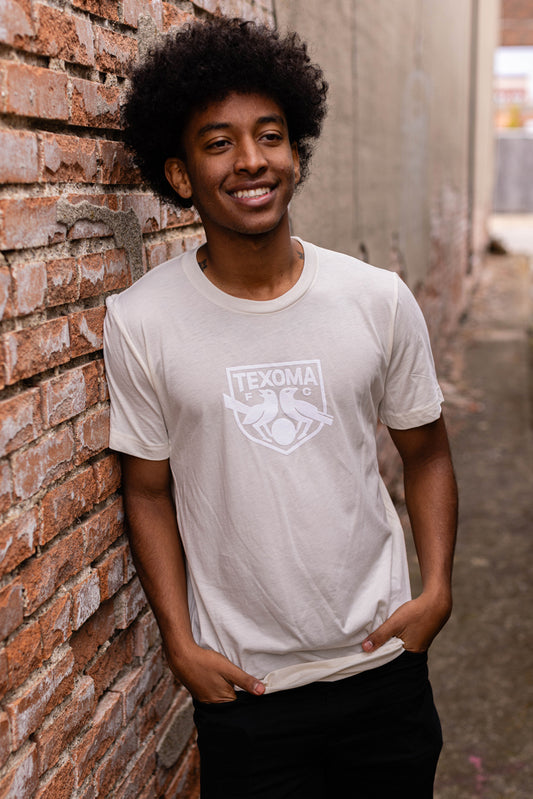 Adult Natural Short Sleeve T-Shirt with Crest