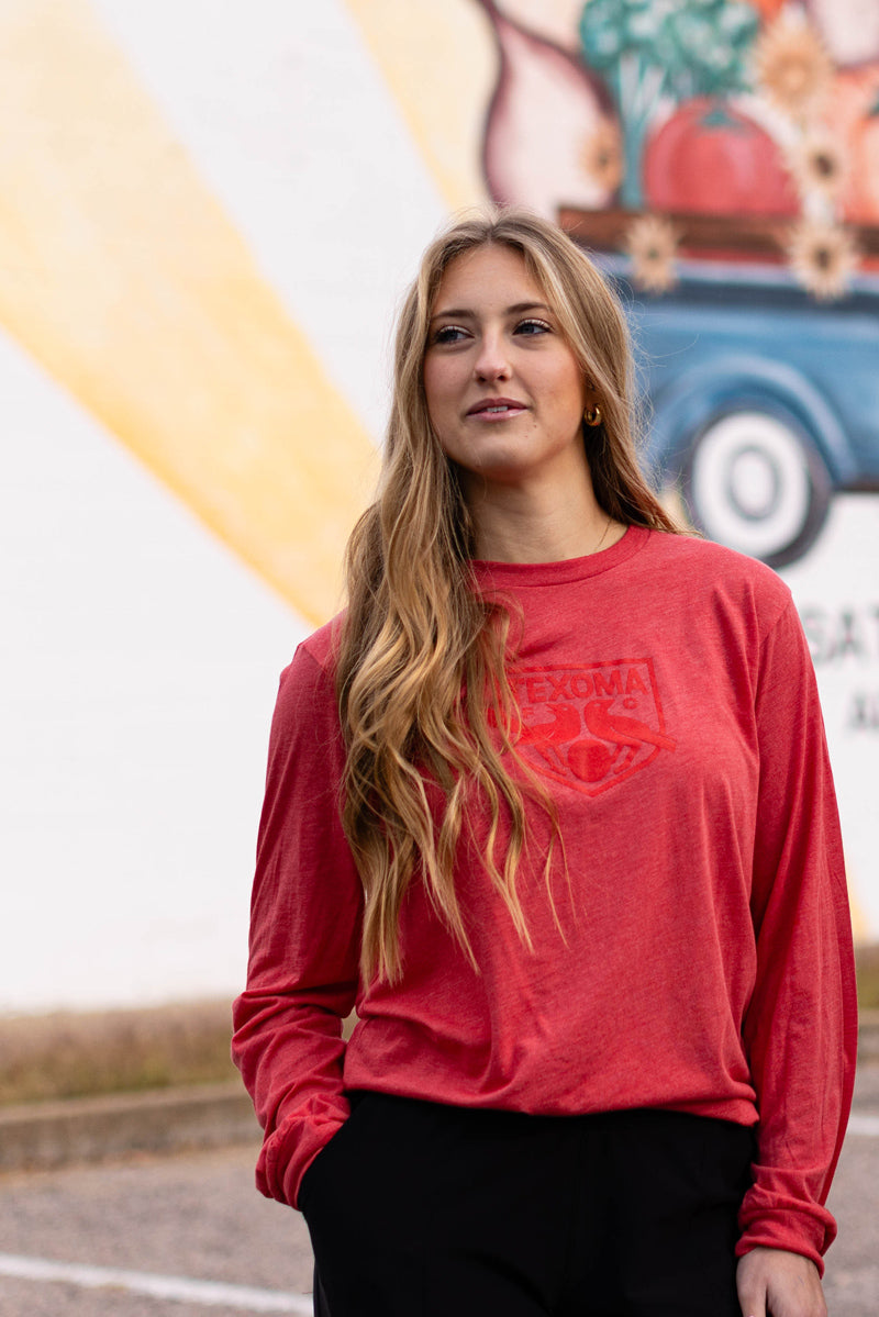 Adult Red Triblend Long Sleeve